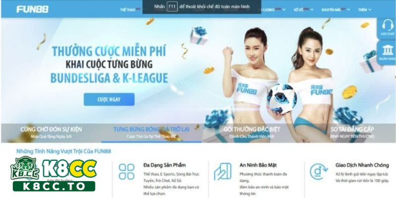 Các sân chơi trực tuyến được yêu thích tại Fun88